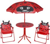 Decoways - 3-delige Bistroset voor kinderen met parasol rood