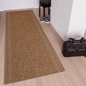 Tapiso Antislip Rubber Mat Bruin Licht Modern Rubbermat Tapijt Maat- 80x600