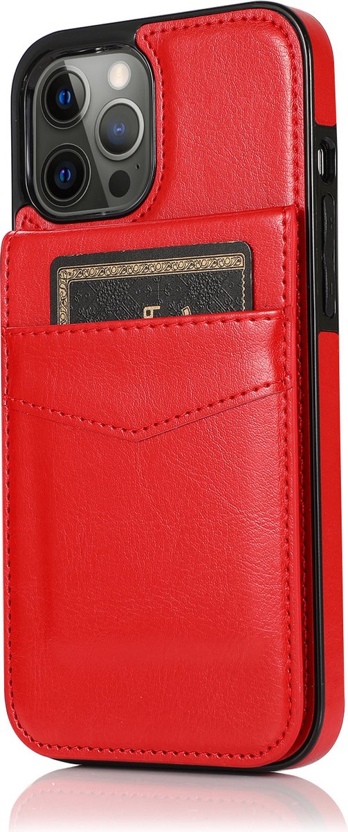 Hoesje geschikt voor iPhone 8 - Backcover - Pasjeshouder - Portemonnee - Kunstleer - Rood
