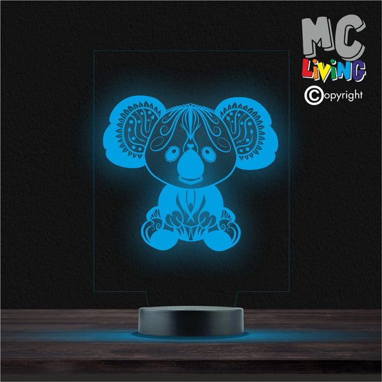 Led Lamp Met Gravering - RGB 7 Kleuren - Olifant