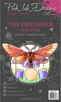 Pink ink designs - Wee folk Clear stampset De drummer