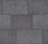 AS Creation Titanium 3 - Papier peint motif carrelage - Brillant métallisé - gris noir - 1005 x 53 cm