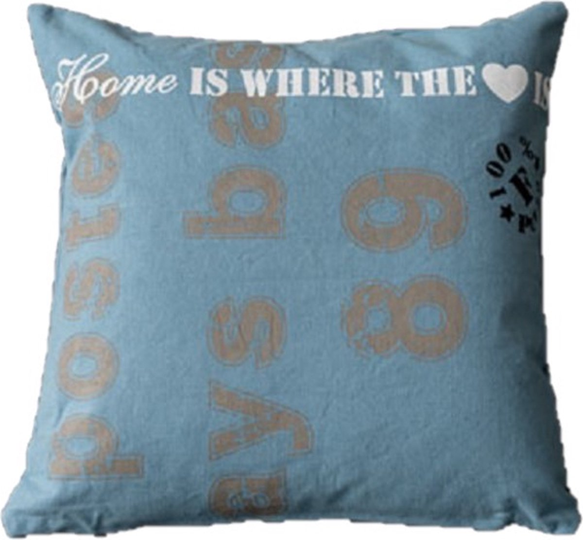 L28 Kussenhoes blauw home 45x45 cm