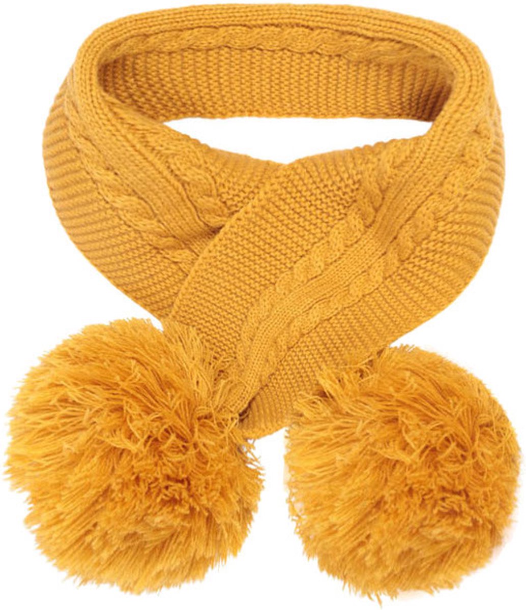 Soft Touch Babysjaal Elegance Pompoms Acryl Geel One-size