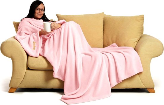 optellen warmte een vuurtje stoken Snug-Rug Deluxe - Roze - Fleece Deken Met Mouwen - TV Deken - Plaid -  Warmte deken... | bol.com