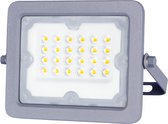 LED Bouwlamp - Igna Zuino - 20 Watt - Natuurlijk Wit 4000K - Waterdicht IP65 - Kantelbaar - Mat Grijs - Aluminium