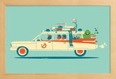 JUNIQE - Poster met houten lijst Party In The Back -13x18 /Ivoor &