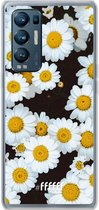 6F hoesje - geschikt voor OPPO Find X3 Neo -  Transparant TPU Case - Daisies #ffffff