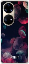 6F hoesje - geschikt voor Huawei P50 Pro -  Transparant TPU Case - Jellyfish Bloom #ffffff