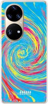 6F hoesje - geschikt voor Huawei P50 Pro -  Transparant TPU Case - Swirl Tie Dye #ffffff