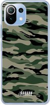 6F hoesje - geschikt voor Xiaomi Mi 11 Lite -  Transparant TPU Case - Woodland Camouflage #ffffff