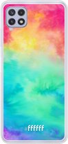 6F hoesje - geschikt voor Samsung Galaxy A22 4G -  Transparant TPU Case - Rainbow Tie Dye #ffffff