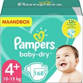 Pampers Baby Dry - Maat 4+ - Maandbox - 168 luiers - Voordeel