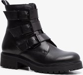 TwoDay leren dames biker boots - Zwart - Maat 38 - Echt leer