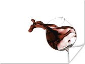 Poster Rode wijn valt uit het glas - 40x30 cm