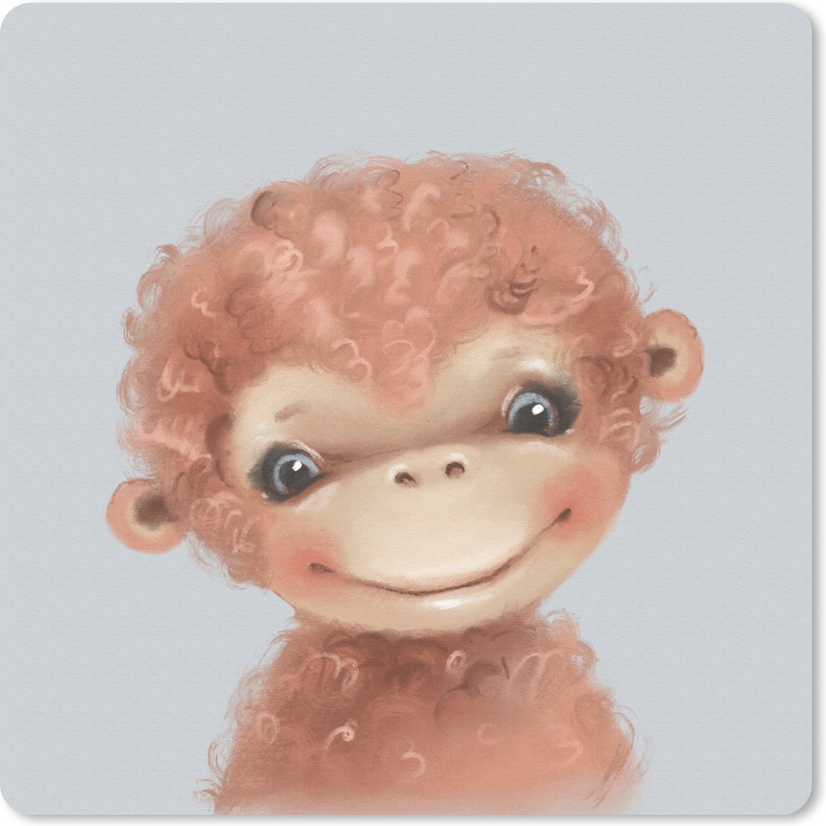 Muismat 30x30 cm - Mousepad Jungle - Aap - Grijs - Muismatten