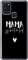 Geschikt voor Samsung Galaxy A21s hoesje - Mama jij bent zo lief - Quotes - Mama - Spreuken - Siliconen Telefoonhoesje