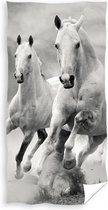 strandlaken Horses 70 x 140 cm katoen wit/zwart