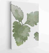 Canvas schilderij - Botanical wall art vector set. Earth tone boho foliage line art drawing with abstract shape. 4 -    – 1877887408 - 40-30 Vertical