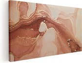 Artaza Canvas Schilderij Abstracte Kunst in het Roze Marmer - 40x20 - Klein - Foto Op Canvas - Canvas Print