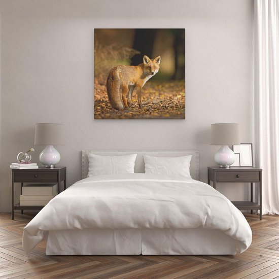Artaza Peinture sur Toile Renard dans la Forêt d'Automne - 80x80 - Groot - Photo sur Toile - Impression sur Toile