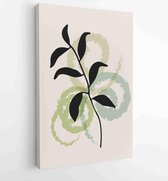 Canvas schilderij - Botanical wall art vector set. Foliage line art drawing with abstract shape. 1 -    – 1861710928 - 115*75 Vertical