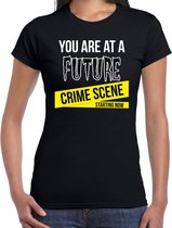 Halloween - Future crime scene halloween verkleed t-shirt zwart voor dames - horror shirt / kleding / kostuum S