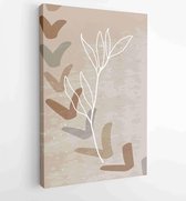 Canvas schilderij - Botanical and golden line wall art vector set. Earth tone boho foliage line art drawing with abstract shape. 2 -    –  1827852719 - 40-30 Vertical