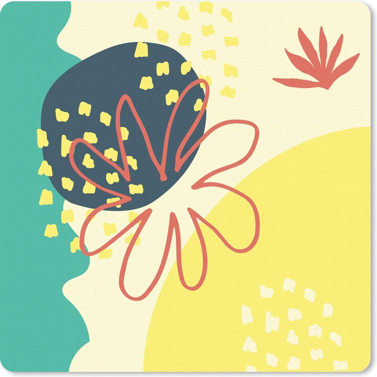 Muismat 30x30 cm - Mousepad Zomer - Bloem - Abstract - Muismatten