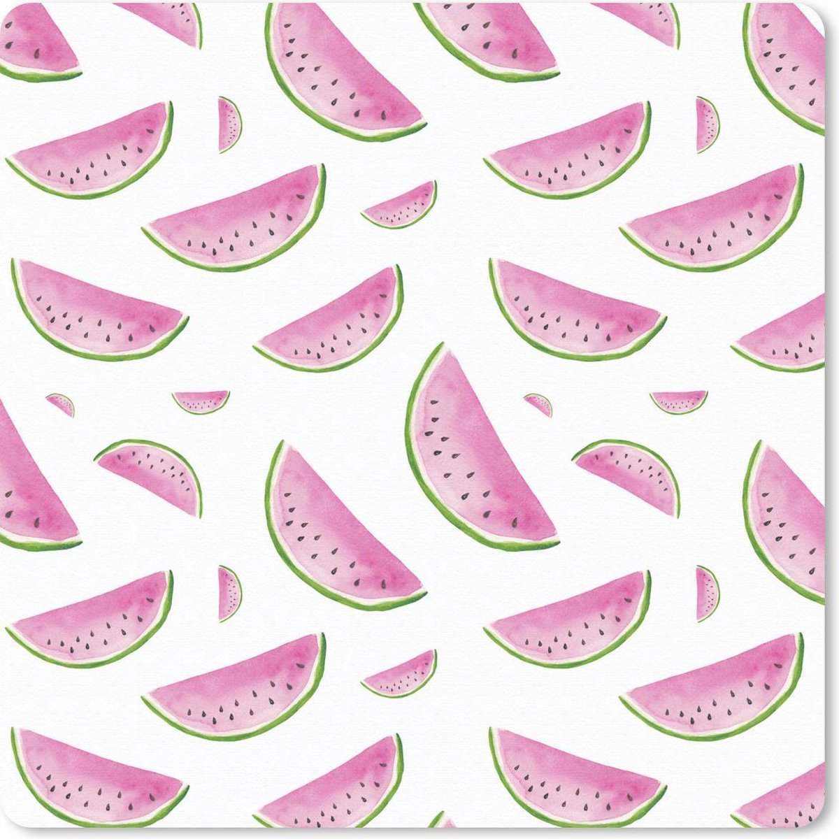 Muismat 30x30 cm - Mousepad Watermeloen - Aquarelverf - Design - Muismatten