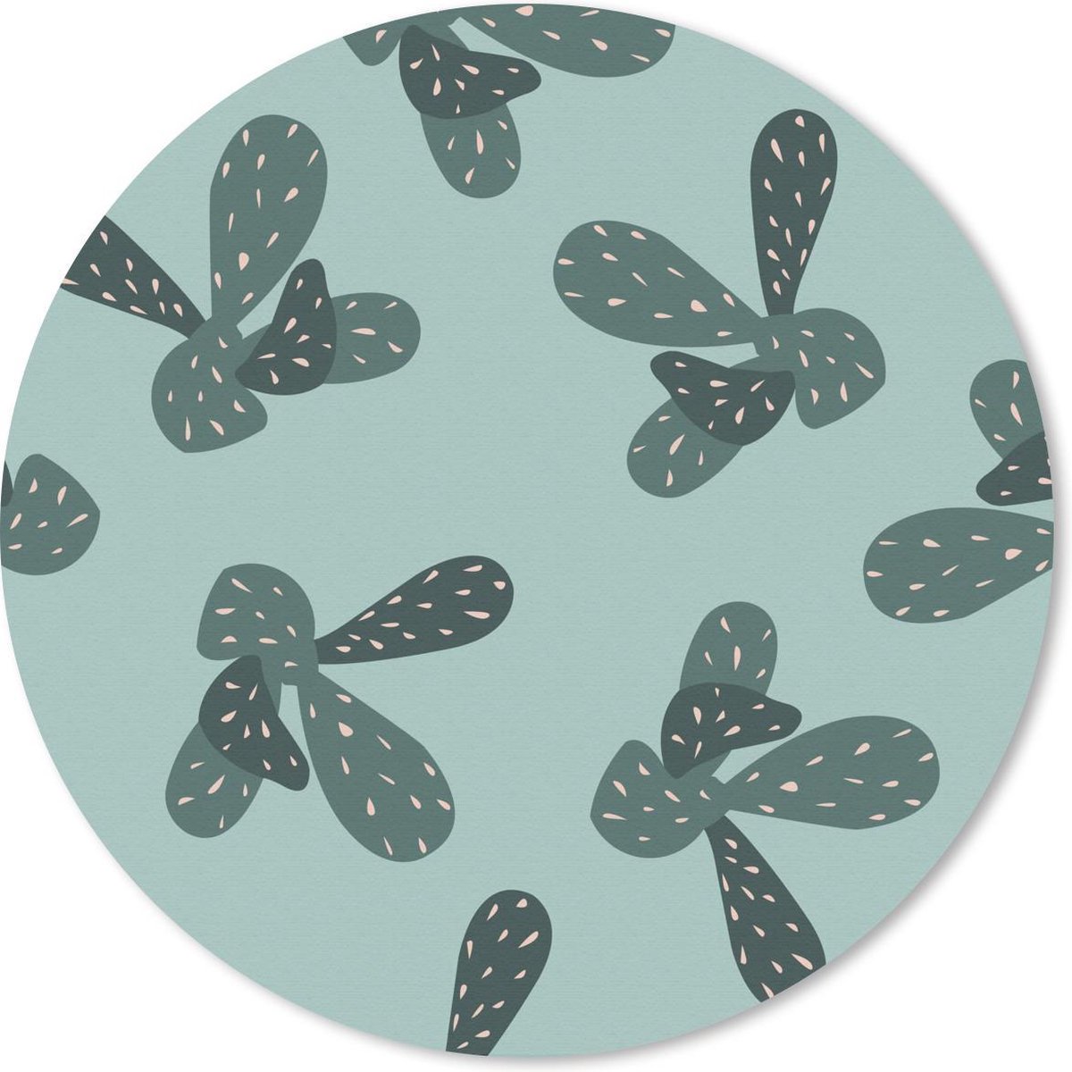 Muismat rond 30x30 cm - Mousepad Zomer - Planten - Pastel - Ronde muismatten