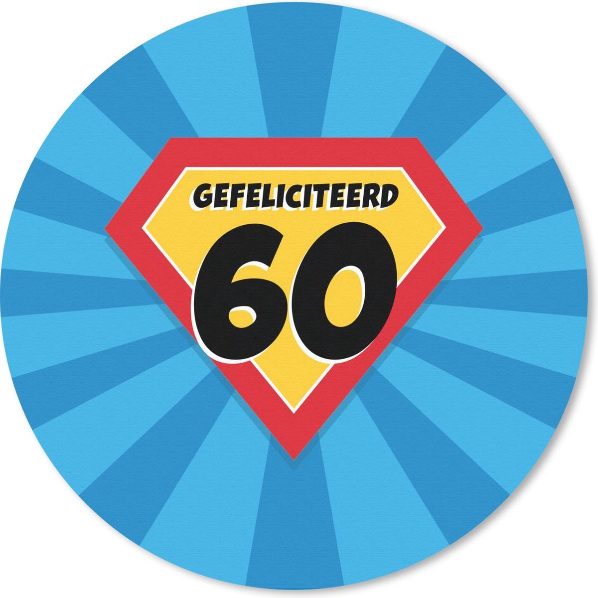 Muismat rond 30x30 cm - Mousepad Jubileum - 60 Jaar - Cape - Ronde muismatten