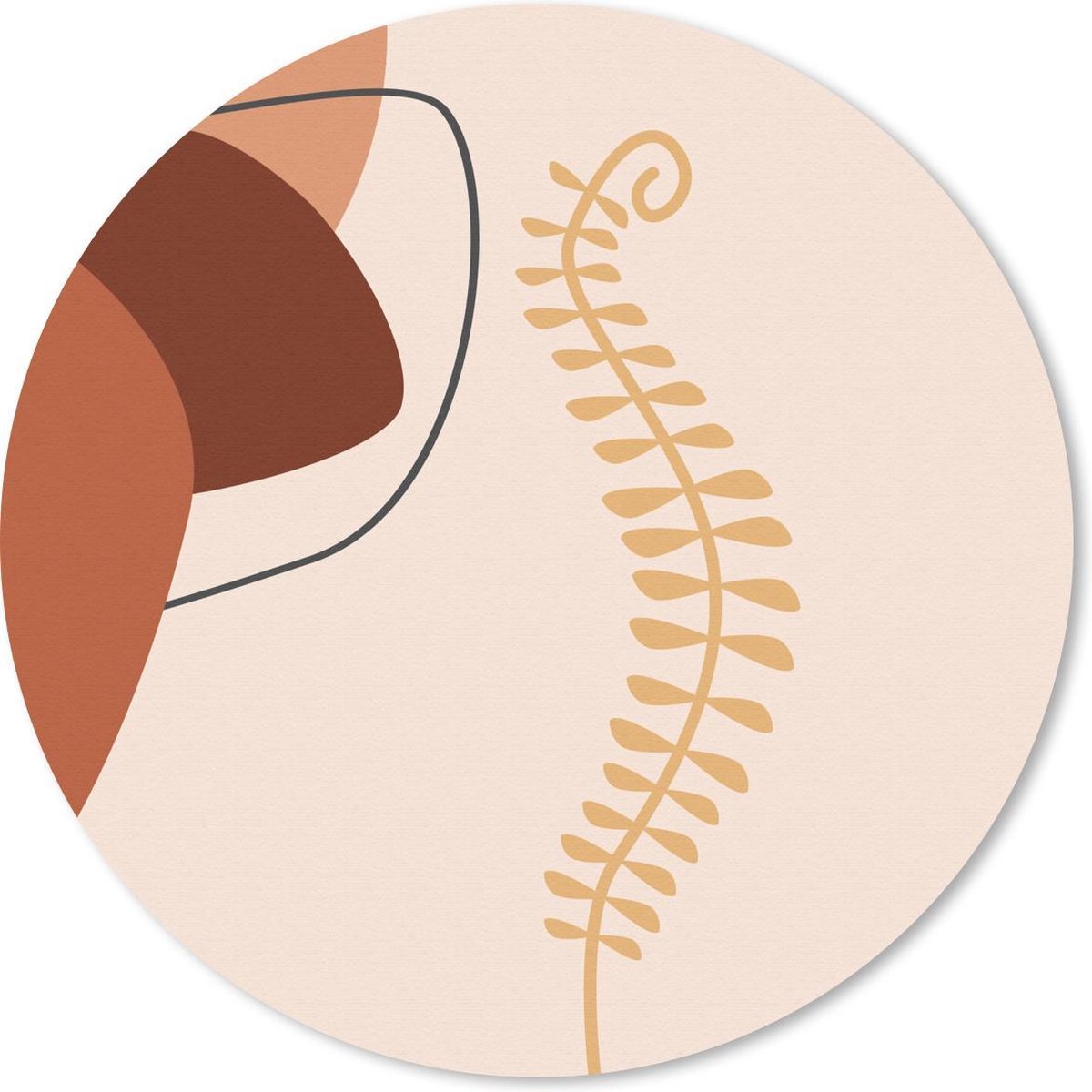Muismat rond 20x20 cm - Mousepad Zomer - Plant - Abstract - Ronde muismatten