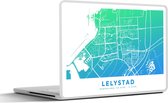 Laptop sticker - 17.3 inch - Stadskaart - Lelystad - Blauw - Nederland - 40x30cm - Laptopstickers - Laptop skin - Cover