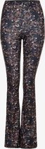 Jazlyn dames flared broek met bloemenprint - Bruin - Maat S