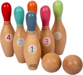 bowling-set junior 17,5 cm hout lichtbruin 9-delig