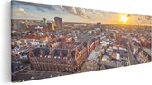Artaza Canvas Schilderij Groningen Stad bij Zonsondergang - 60x20 - Foto Op Canvas - Canvas Print