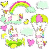 muursticker Fantasy Unicorn 3D meisjes 10 stuks