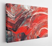 Canvas schilderij - Abstract red and white grunge motion composition. Modern bright futuristic dynamic painting background. Fractal art for creative graphic design  -     726377011 - 80*60 Horizontal