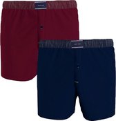 Tommy Hilfiger woven boxers 2P rood & blauw - M