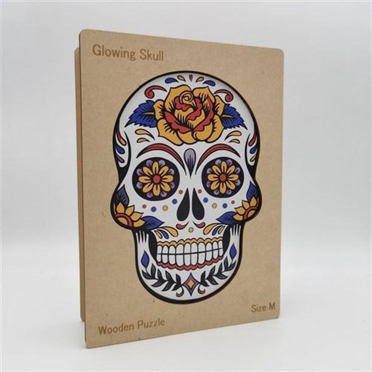 Happy Puzzle Glowing Skull, 201 stukjes, 19.7 cm x 22.4 cm.