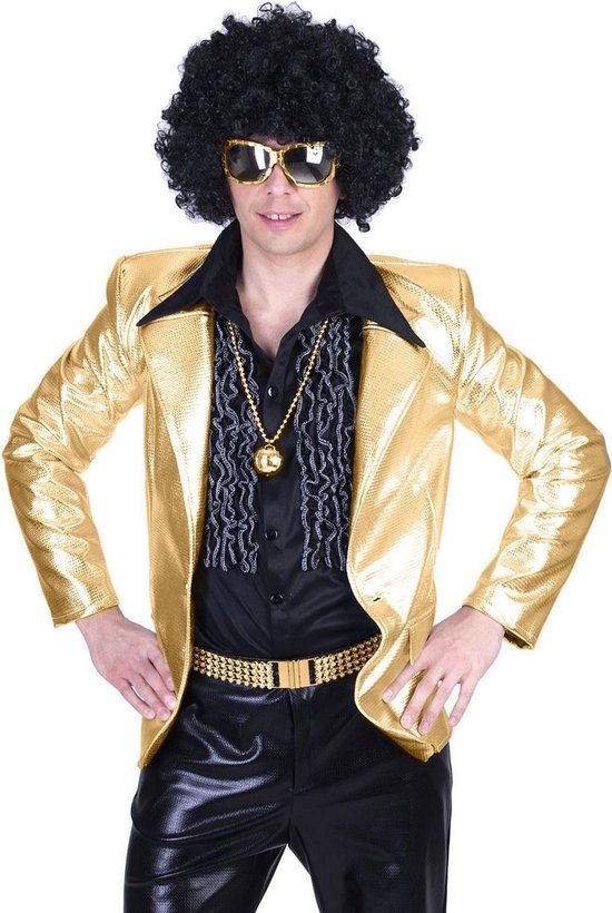 Funny Fashion - Glitter & Glamour Kostuum - Glanzend Goud Disco Godheid  Colbert Man -... | bol.com