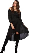 Wilbers - Middeleeuwen & Renaissance Kostuum - Jeanne Floret Musketier - Vrouw - zwart - Maat 46 - Halloween - Verkleedkleding