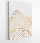 Canvas schilderij - Earth tones landscapes backgrounds set with abstract mountains line art design for print, cover, wallpaper. 1 -    – 1815155129 - 50*40 Vertical