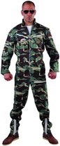 Magic By Freddy's - Leger & Oorlog Kostuum - Onversaagde Jet Piloot Camouflage - Man - groen - Large - Carnavalskleding - Verkleedkleding