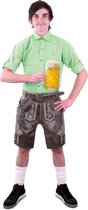 PartyXplosion - Boeren Tirol & Oktoberfest Kostuum - Traditionele Lederhosen Tirol Olijfgroen Man - Groen - Maat 64 - Bierfeest - Verkleedkleding