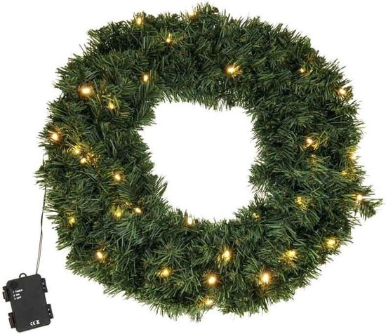Kerstkrans - 50 cm - met LED verlichting | bol.com