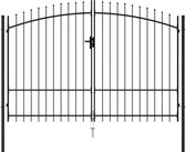 Everest Poort met puntige bovenkant dubbel 3x1,75 m staal zwart