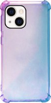 ADEL Siliconen Back Cover Softcase Hoesje Geschikt voor iPhone 13 - Kleurovergang Blauw Paars