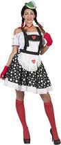 Funny Fashion - Boeren Tirol & Oktoberfest Kostuum - Ischgl Tiroler Edelweiss Rok En Bretels - Vrouw - Zwart, Wit / Beige - Maat 40-42 - Bierfeest - Verkleedkleding